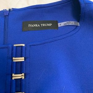 Royal blue body con dress with silver detail